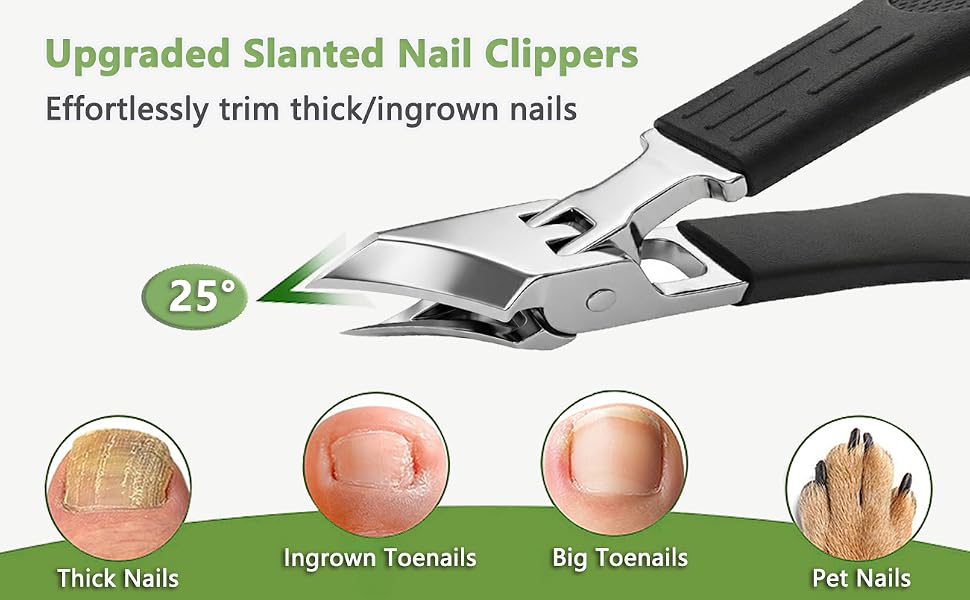 slant nail clipper nail cutter toe nail grinder for thick toenails wide jam toenail clippers
