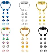 ONESING 2-6 16G Packs Magnetic Septum Nose Rings Fake Septum Ring Fake Septum Fake Nose Rings for...