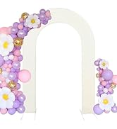 HAINARverS 7.2FT Wedding Open Arch Cover Spandex Fitted Stretchy Arch Stand Covers,U-Shaped 2-Sid...