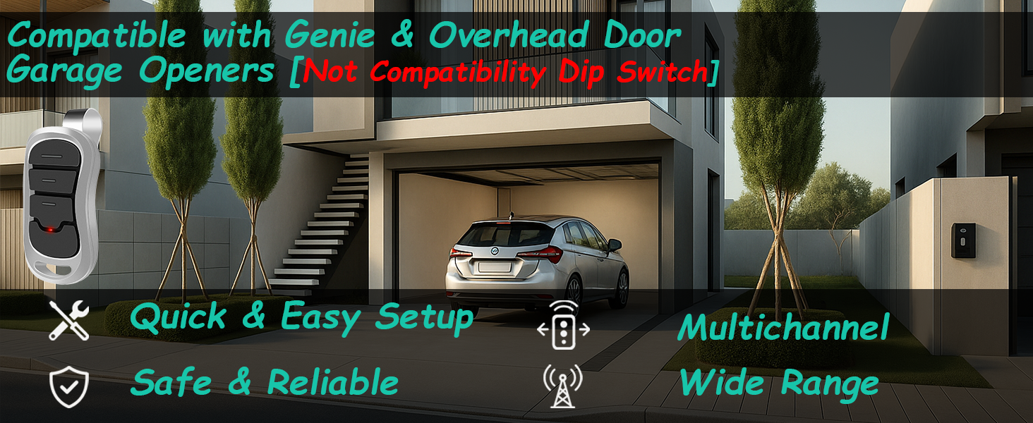 Compatible with Genie &amp;amp; Overhead Door Garage Openers