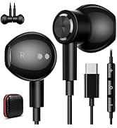 USB C Headphones for iPhone 17 Air 16e 16 Pro Max 15 Plus, Type C Headphone Wired Earbuds with Mi...