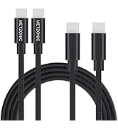 METZONIC USB C Cable 2 Pack, Type C to Type C Metal Braided Fast Charge Cable 6.6 Feet PD 65W Fas...