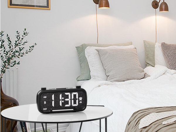 5-in-1 clock radio used in bedroom