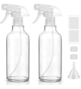 Hethyo Glass Spray Bottles 16.9oz Empty Spray Bottle Mist/Stream Spraying Small Refillable Contai...