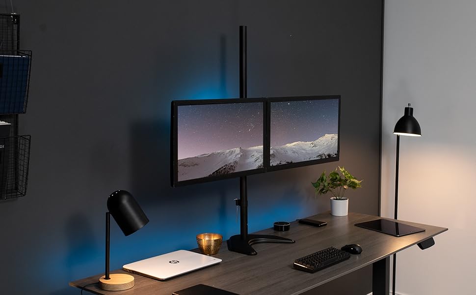 2 monitor freestanding mount