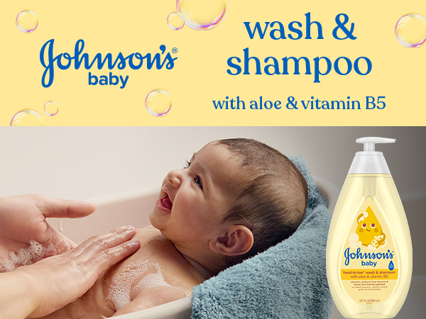 Johnsons Wash and Shampoo with aloe vera and vitamin b5