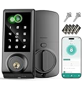 IRONZON Fingerprint Smart Door Lock, 5-in-1 Keyless Deadbolt for Front Door with Touchscreen Keyp...