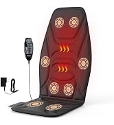 Vibration Massage Seat Cushion with Heat, Back Massager for Chair with 8 Vibration Motors, Heated...