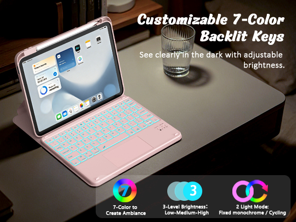 Backlit keyboard for ipad a16