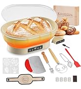 Banneton Bread Proofing Basket Set, 10" Oval Bread Baking Supplies, Silicone Foldable Sourdough S...