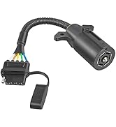 Oyviny 7 Pin to 5 Pin Trailer Adapter 7 Way Round to 5 Way Flat Trailer Plug, RV Blade 7 Way to 5...