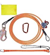 VEVOR Steel Core flipline, 1/2" x 12' Arborist Flipline, Flip Line for Tree Climbing with Alloy S...