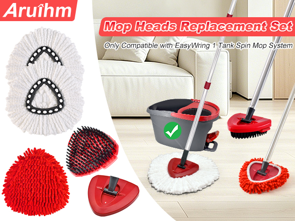 Mop Heads Replacements compatible with O-Cedar EasyWring 1 Tank Spin Mop System