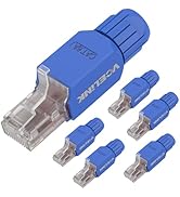 VCELINK RJ45 Connector Tool-Free, CAT6A Field Termination Plug, Gold Plated Modular Plug, UTP CAT...
