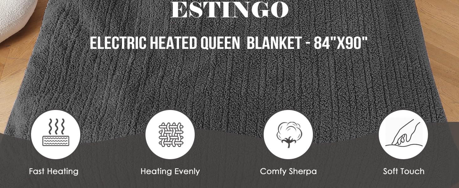 ELECTRIC HEATED QUEEN BLANKET -84&amp;amp;amp;#34;X90”
