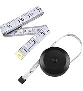 2 Pack 60-Inch Soft Tape Measure, Retractable Flexible Ruler for Body Measurements, Sewing, Fabri...