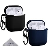Wisdompro Case for Airpods, 2 Pack Heavy Duty Silicone Shockproof Protective Case Inside Cover wi...