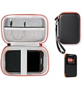 CaseSack Case for SIMO Solis 5G WiFi Mobile Hotspot for Travel (Black with Orange Zip)