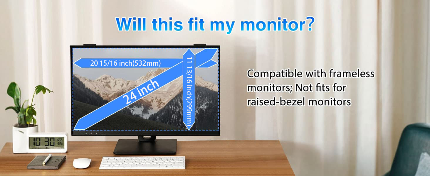 Magnetic Computer Privacy Screen Filter 24 inch