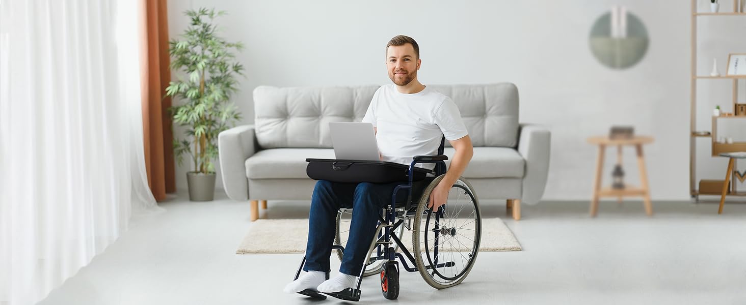 LAP DESK turns anyplace into a workplace.Ideal for travelers, and persons with limited mobility