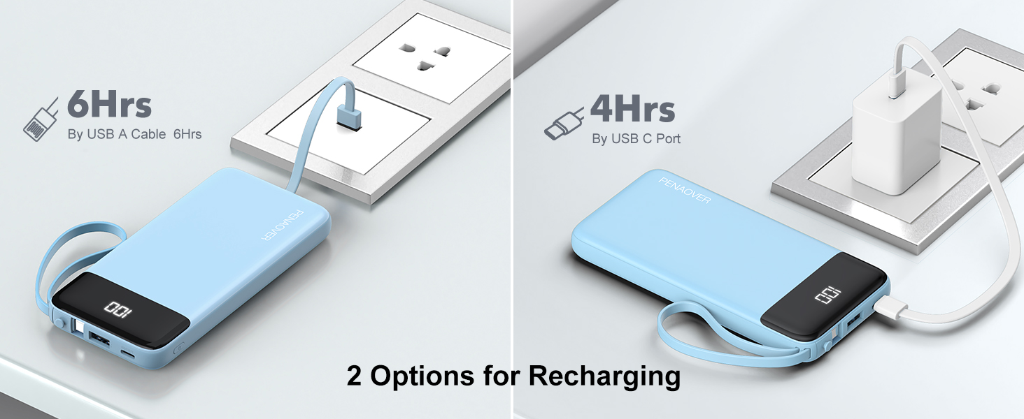 power bank with type c cable