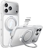 MAGIC JOHN Heavy Duty for iPhone 17 Pro Max Case with Stand, Fit for MagSafe, 360 Magnetic Ring H...