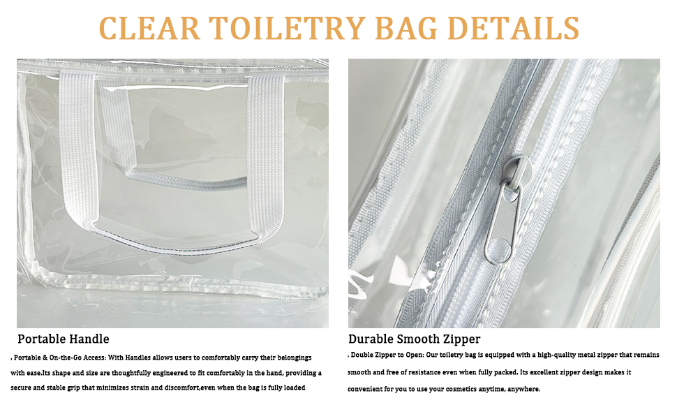 clear cosmetic bags with zipper