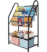 aboxoo Metal Kids Bookshelf Black Toy Chests &amp; Organizers Large Freestanding for Children Toy Che...
