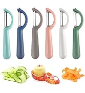 Trez Treamer 6-Piece Vegetable Peelers for Kitchen,Stainless Steel Apple Peeler Set for Veggie Ca...