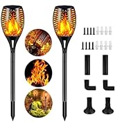 2-Pack Solar Light Outdoor (Super Larger Size) 96led Solar torches for outside,Ultra-Bright Solar...