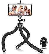 Phone Tripods, Flexible Tripods and Portable Adjustable Tripod with Wireless Remote, Compatible w...