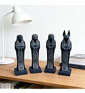 Mingzhang Ancient Egyptian Statues Set 4PCS Egyptian Gods Decor, Canopic Jar Figurines Resin Egyp...