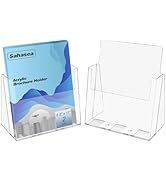 Sahasea Brochure Holder 8.5 x 11, 2 Pack Flyer Holder for Real Estate, Acrylic Sign Holder, Clear...