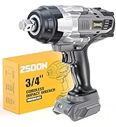 DIYtoolifz 3/4" Cordless Impact Wrench Compatible with Dewalt 20V Battery: 1850FT-LBS(2500N.m) Hi...