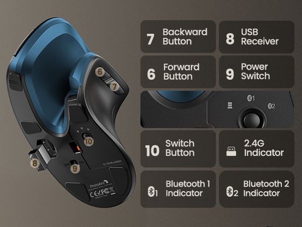 Bluetooth Rechargeable Vertical Mouse