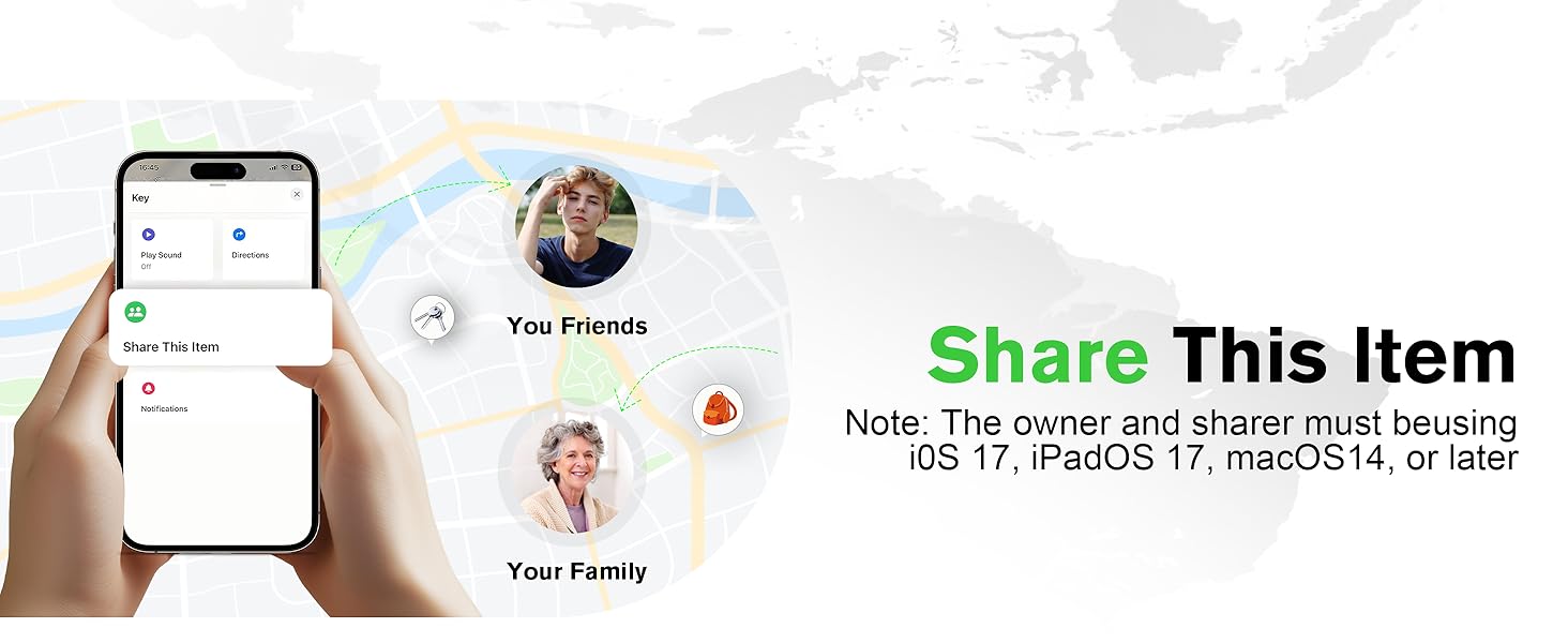 Text reads 'Share This Item'. Mobile app interface screenshots showing sharing functionality with circular icons and buttons