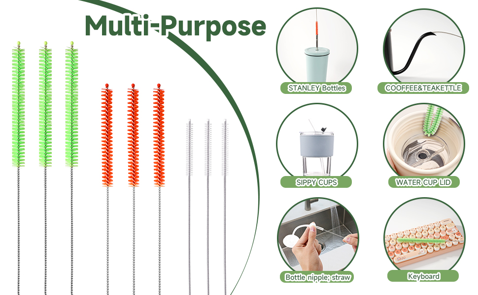 9PCS straw cleaner brush set