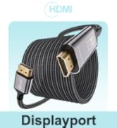VIOY Displayport to HDMI Cable 6.6 FT, 4K@30HZ Uni-Directional DP (Source) to HDMI (Display) Cord...