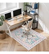 Anidaroel 36"x48" Office Chair Mat for Hardwood Floor, Boho Floral Floor Mat for Office Chair, An...