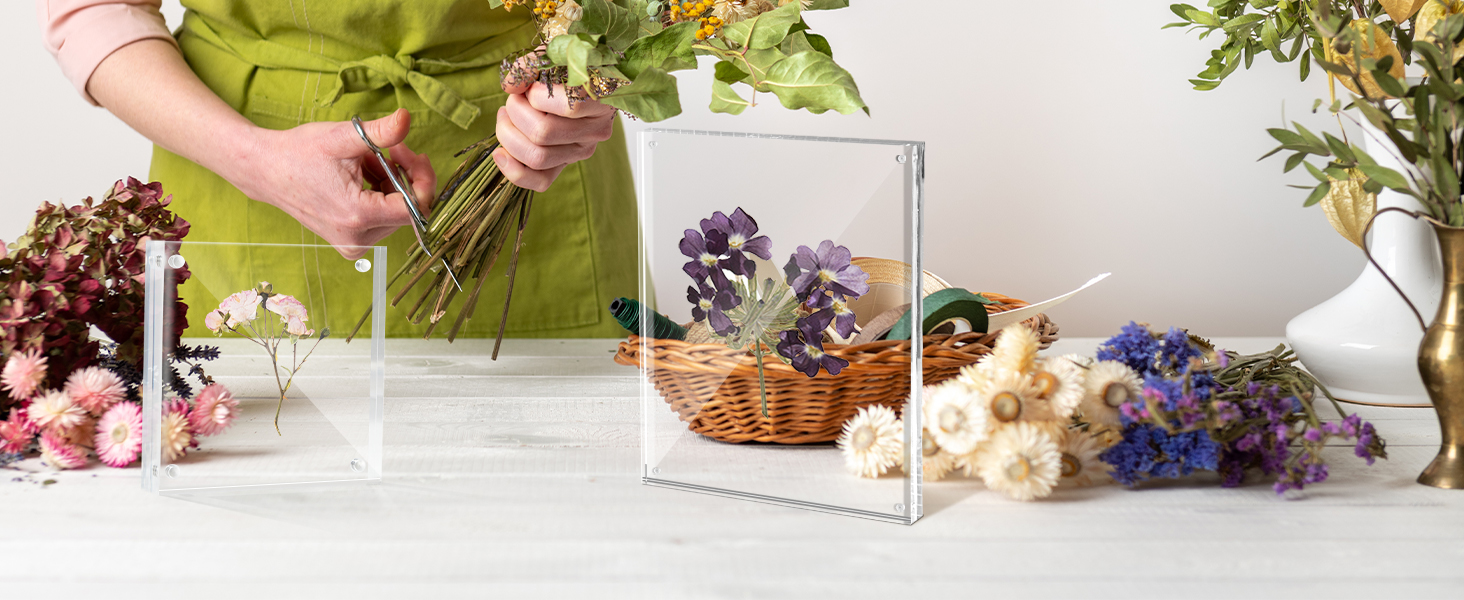 4x6 5x7 8x10 3.5x5 4x4 magnetic picture frame acrylic photo frame clear frameless double sided