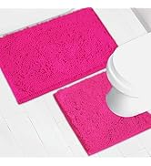 AINAHYVA Bathroom Rugs Chenille Bath mat 2 Piece Set, Super Absorbent, Strong PVC Non Slip Backin...