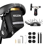WOTOW Bike Repair Tool Kits, 16 in 1 Bike Saddle Under Seat Bag Waterproof with Repair Set Chain ...