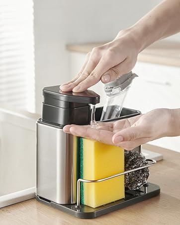 3-in-1 Sponge Holder for Kitchen Sink Organizer
