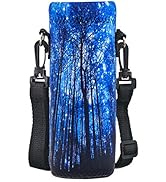AORTDES Neoprene Water Bottle Carrier Bag with Adjustable Shoulder Strap for Men Women Walking Hi...