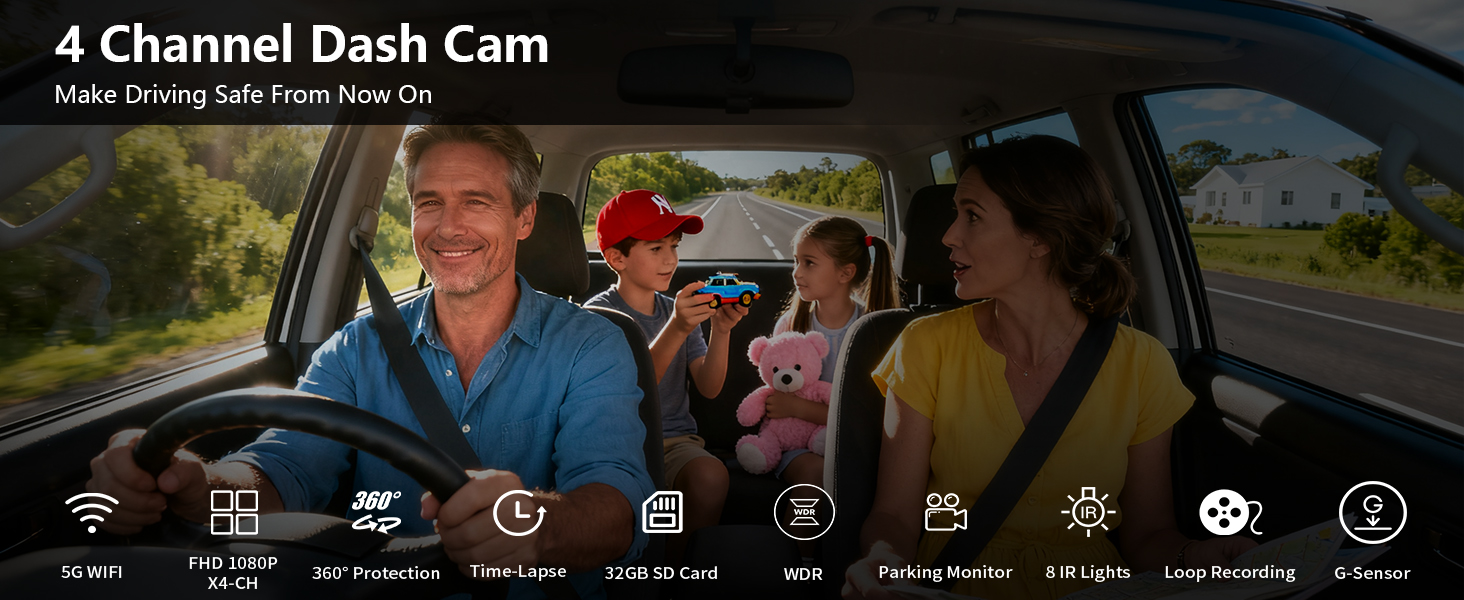 4 Channel Dash Cam