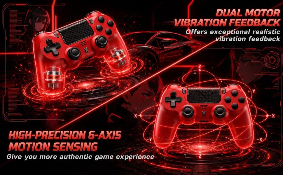 PS4 Red Controller: Vibration and Six-Axis