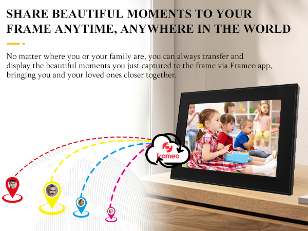 frameo 16 inch smart wifi digital photo frame,8x10 picture frame,digital wall calendar,gift for mom