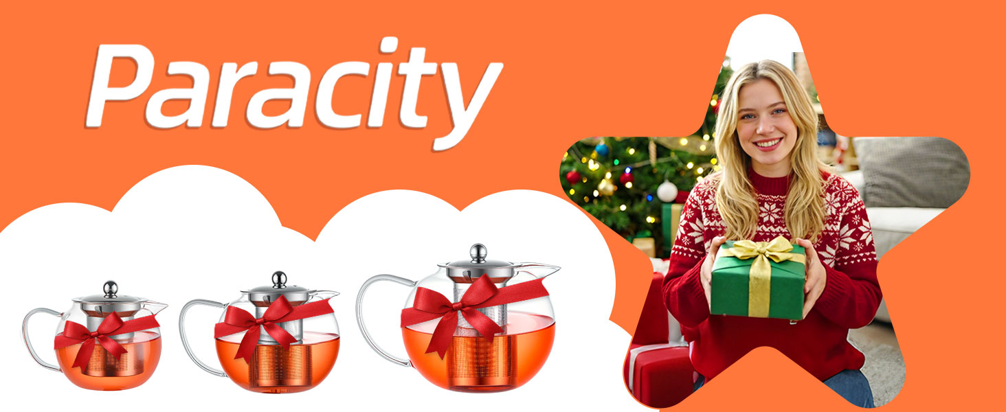 Glass Teapot Stovetop 22 OZ/650ml, Tea pot with Removable 18/8 Stainless Steel Infuser