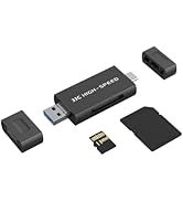 JJC UHS-II SD Micro SD 4.0 Card Reader Adapter, 3-in-1 USB-A 3.1 USB-C 3.1 Micro USB 2.0 Connecti...