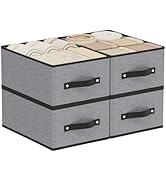 YheenLf Foldable Clothes Boxes, Closet Bin with Handles, Fabric Storage Baskets for Drawers, Bins...